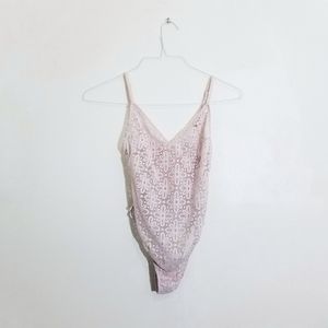 Victoria's Secret | Pink Sheer Bodysuit, Medium